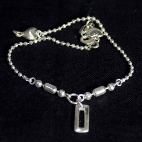 Gelang perak 925 Tangan rantai lada segi 4