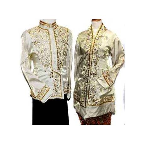 DPP 069 Pakaian Manten Yogya Benang Silih Asih Bunglon cream pa/pi 1 stel SYD