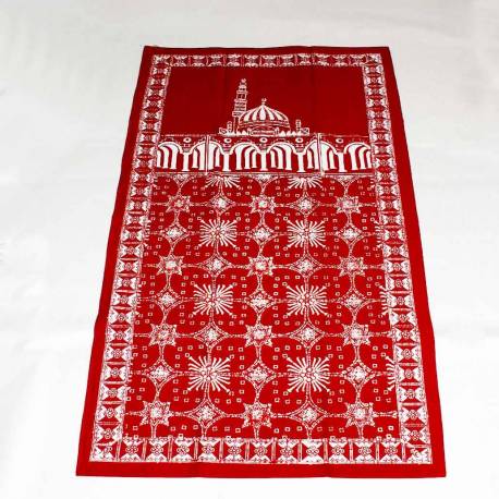 Sajadah Batik Cap merah maron kawung prabu BTN