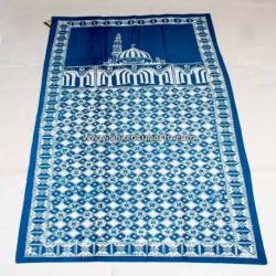 Sajadah Batik Cap Biru tosca Kawung kembang BTN