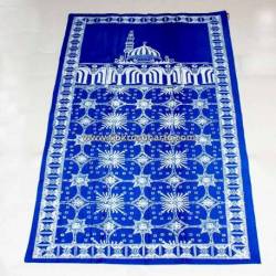 Sajadah Batik Cap Biru muda Kawung kembang BTN