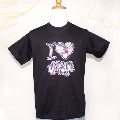 Kaos Katun Sablon Dewasa  I love Jogja batik XL NNG