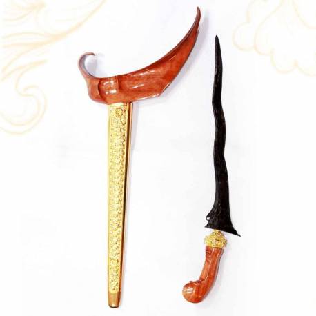 CAS 029 Keris Ladrang Solo Telesium selut pamor slorok buntu emas batu
