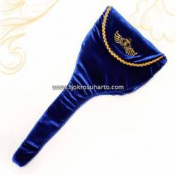 Sarung Keris Bludru Biru dongker bordir PA 58x24 TIN