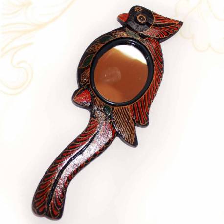 Cermin Tangkai Batik C0002 burung hantu S 22x9 cm ZNL (9)