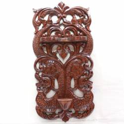 CTP 330 Tempat Keris Dinding lung naga kembar 32x65 cm WYM