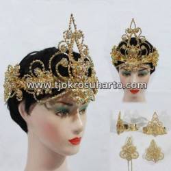 Set Perhiasan Siger Kembang mawar tretes lancip (3) BNG