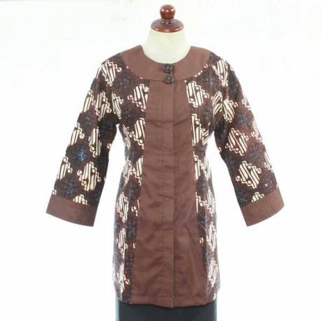 BPR 199 Blus Batik sogan kombinasi polos