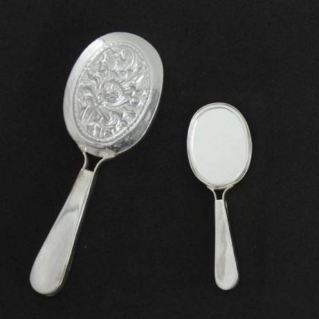 Cermin Oval tangkai sepuh perak 4,5 x 13 cm DRM