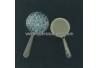 ELR 023 Cermin bulat tangkai sepuh perak 5,5x11,5 cm DRM