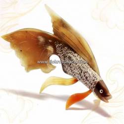 KTR 022 Hiasan tanduk kerbau Ikan Hias Putih koki Tanggung5x23 cm (17) IHD