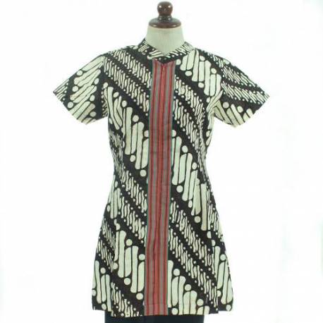 BPR 708 Blus Batik Cap sogan lurik Model C BCP 391 Parang gapit BTN