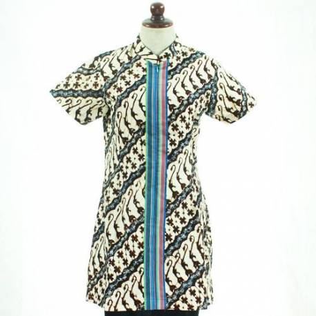 BPR 711 Blus Batik Cap sogan lurik Model C BCP 567 Parang soco seling kembang BTN