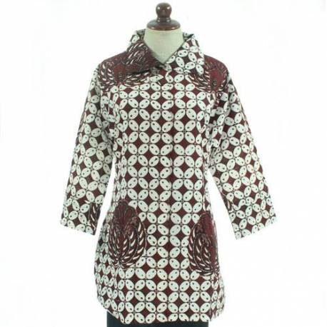 BPR 747 Blus Batik cap sogan model C BCP 448 XL