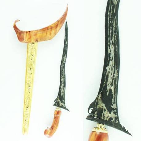 CAS 057 Keris Ladrang Solo cemoro pamor slorok buntu emas