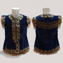 HKB 036 Baju Golek Yogya Bludru Minyak L Biru SGM
