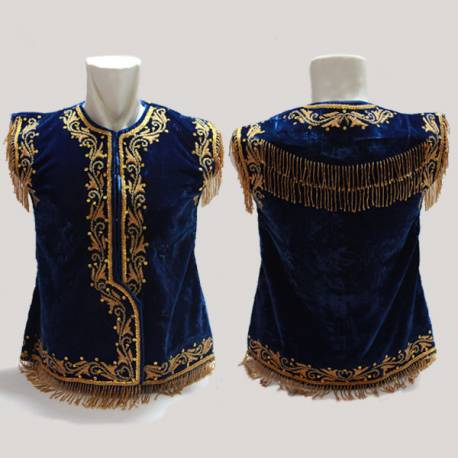 HKB 036 Baju Golek Yogya Bludru Minyak L Biru SGM