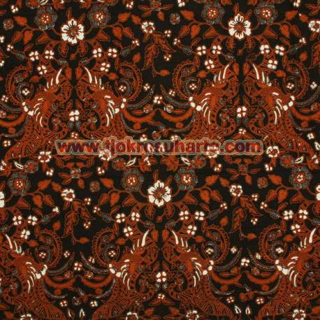 BBR 346 Batik Kombinasi Jogja Motif Boket cendrawasih cemeng 230x115 cm MRF