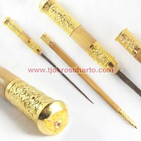 Stock komando cendana Jawa Selut Kuningan emas tatah Pancasila