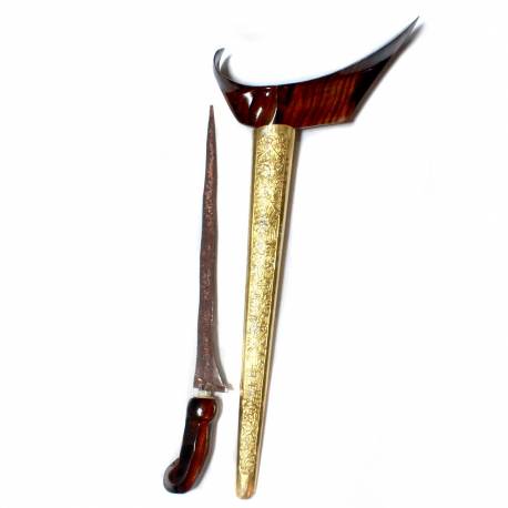 CSY 001 Keris Ladrang Yogya Sonokeling Tatah kuning koden kasar