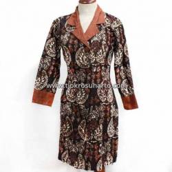 BPR 067 Blus Batik Sogan Jogja Double Kancing BCP 468 M BTN