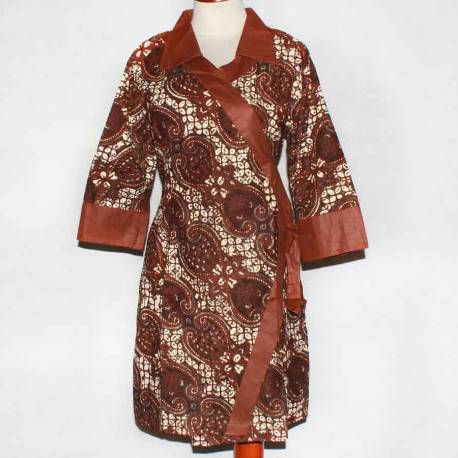 BPR 069 Blus Batik Sogan Jogja Krah BCP 373 S BTN