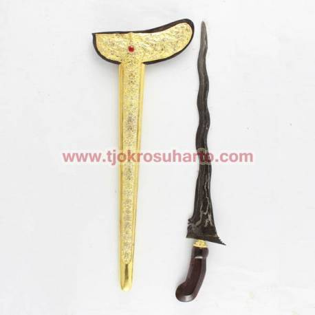 CSN 093 Keris Gayaman Yogya Sonokeling nogokikik tempel Slorok kerawang emas batu