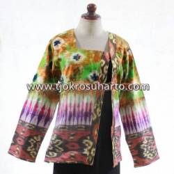 BPR 814 Blus Kikot Tenun Lurik Blangket Jumputan BHT 204