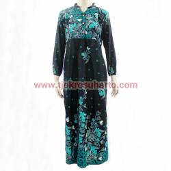 BPR 842 Gamis long dress Katun printing sogan colet