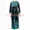Gamis long dress Katun printing sogan colet