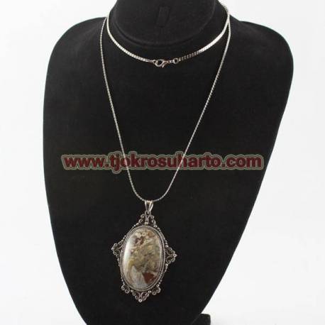 EPK 023 Kalung pipih tamparan batu oval (5) SRE