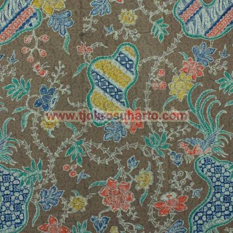Bahan Sarimbit batik tanahan printing coklat CLE