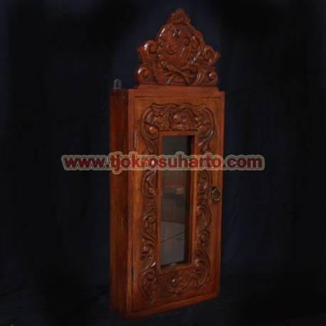Kotak Keris Gantung Kaca  cunduk pakubuwono 13x31x65 cm WYM