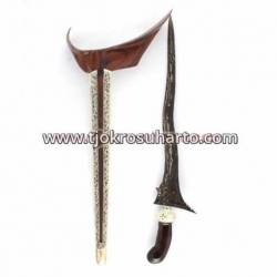 Keris Ladrang Yogya Sonokeling Selut Nogosiluman Blewah perak Bakar CPW 814