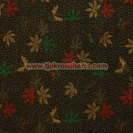 BHR 388 Bahan Sarimbit kombinasi genes katun colet Daun Kates Gabahan 240x100 cm EST