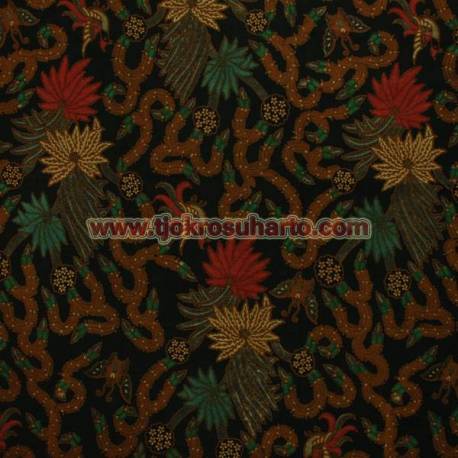 BHR 574 Bahan Sarimbit kombinasi genes katun colet Debyah cemeng 240x100 cm EST