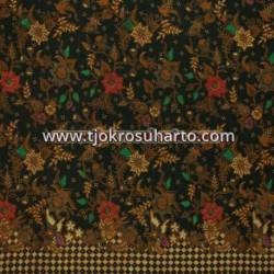 BHR 597 Bahan Sarimbit kombinasi genes katun colet boket mawur cemeng 240x100 cm EST