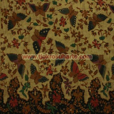 BHR 603 Bahan Sarimbit kombinasi genes katun colet Kupu bledak 240x100 cm EST
