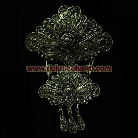 Bros Putih bakar susun 2 batu  (3b) GGG, 9cm x 13cm