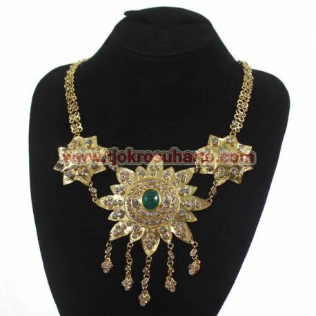 FPK 055 Kalung Bandul Matahari batu warna Hijau fmm 536 AGS