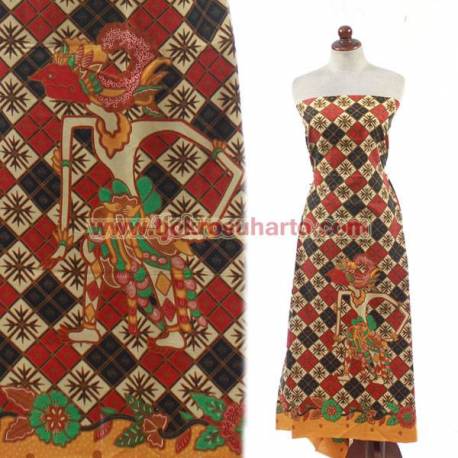 BHR 111 Bahan Sarimbit Sogan colet warna Kotak Ceplok wayang HSN