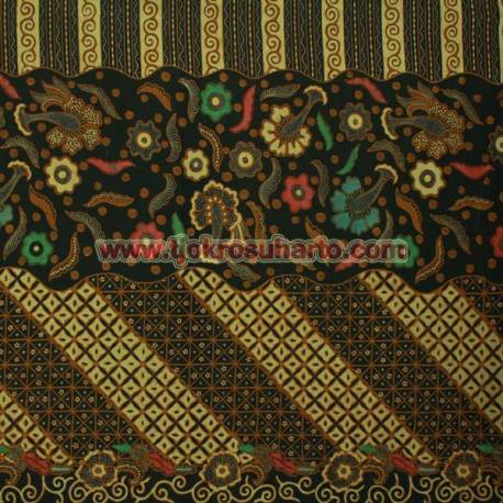 BHH 516 Bahan hem/rok Kombinasi genes Sogan colet tiga negeri HSN