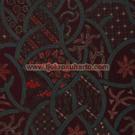 BHH 187 Bahan Hem/Rok Katun kombinasi tulis print malam Sk HMA