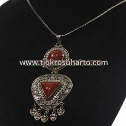 EPK 043 Kalung alpaka Rantai pipih L segi 3 susun 2 (12) SRE