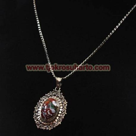 Kalung alpaka Rantai pipih L segi 4 susun 2 (13) SRE