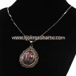 Kalung alpaka Rantai lidi L pirus air tetes (14) SRE