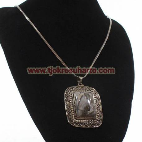 EPK 046 Kalung Monel alpaka Rantai SS L pirus Oval (15) SRE