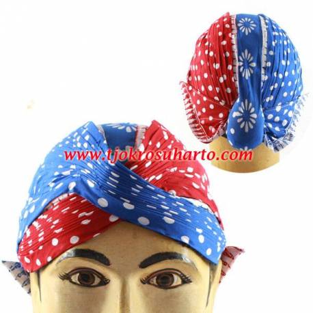 DBC 1165 Blangkon Yogya Cap Dele wutah Biru kombinasi Dele wutah Merah dhc 207+dhc 206