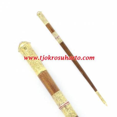 Stock komando akasia selut 2 60 cm tatah kuning batu