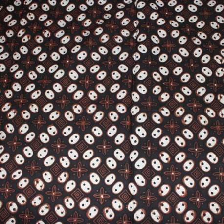BCP 520 Batik Yogya Cap  Petilan kawung kembang sogan hitam BTN